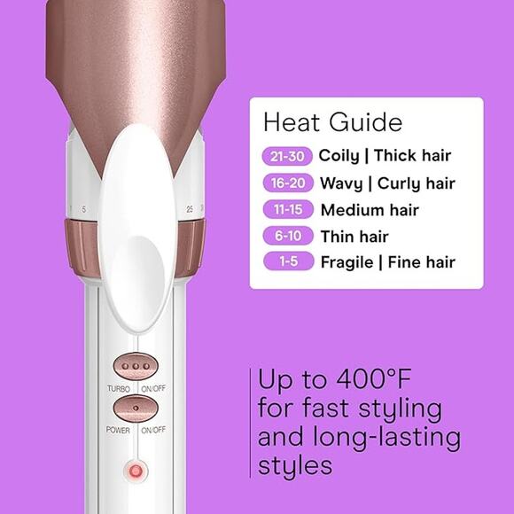 Conair Double Ceramic Curling Iron, 1 1/2" Extra-Long Barrel, Rose Gold - Picture 3 of 7